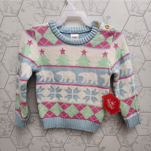 Nwt 3T Toddler Unisex Boy or Girl Christmas Sweater Holiday Time - Picture 2 of 7